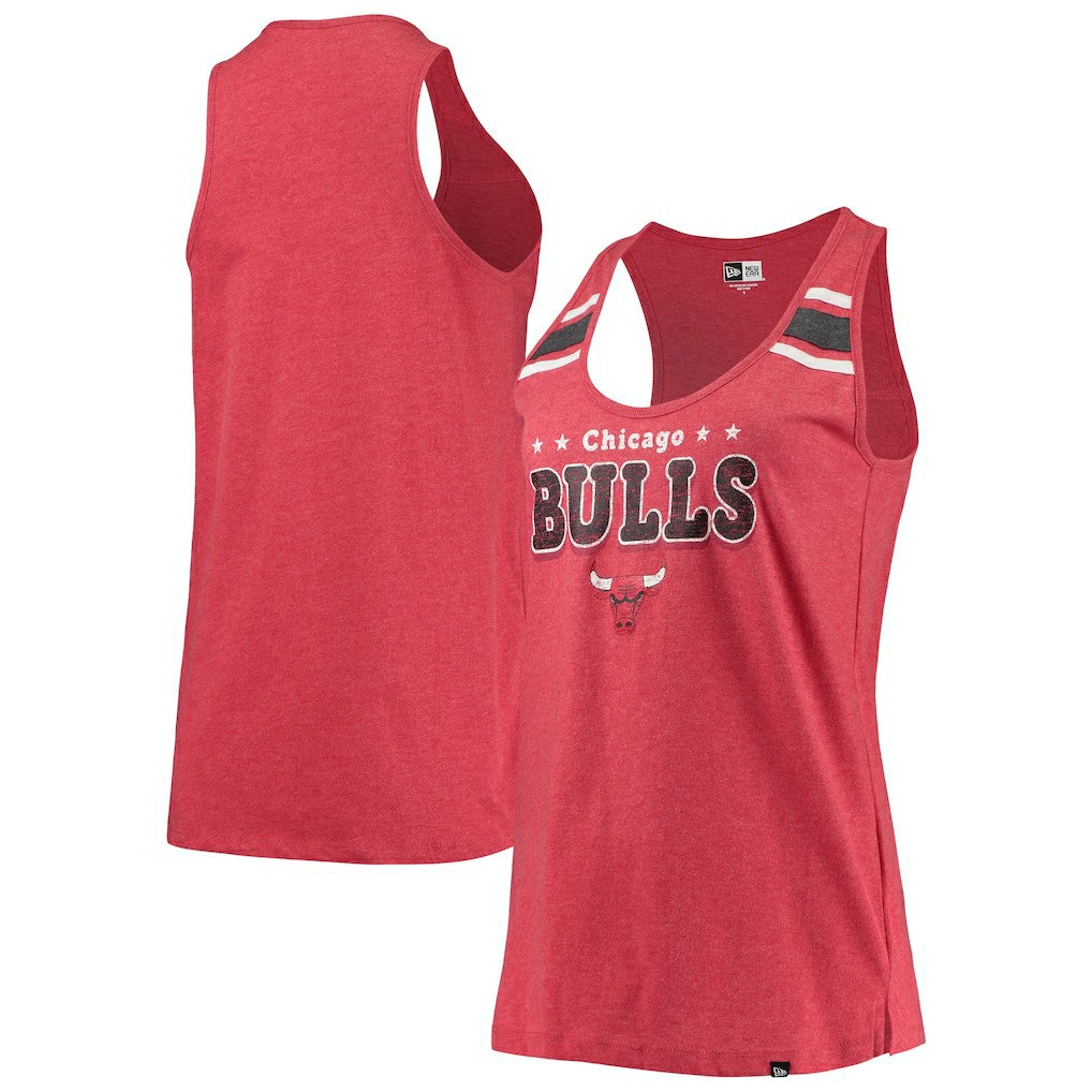 New Era - Chicago Bulls Women's Scoop-Neck Racerback Tank Top - Heathered Red