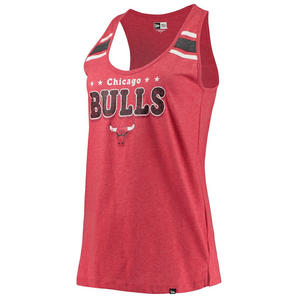 New Era - Chicago Bulls Women's Scoop-Neck Racerback Tank Top - Heathered Red