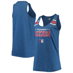 New Era - Philadelphia 76ers Women's Scoop-Neck Racerback Tank Top - Heathered Royal