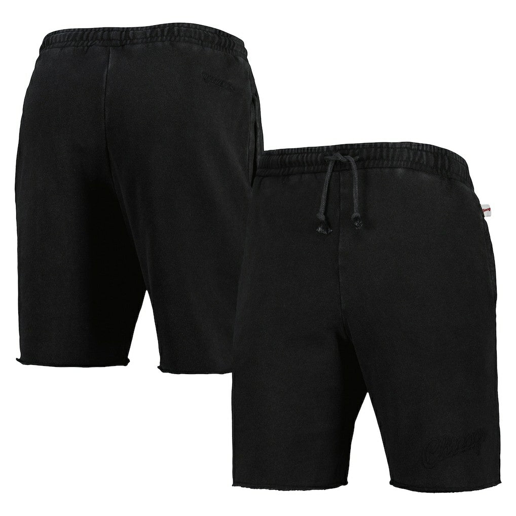 Mitchell & Ness - Chicago Bulls French Terry Tonal Fleece Shorts - Black