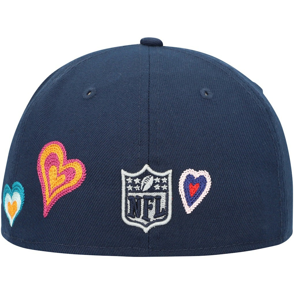 Dallas Cowboys New Era Chain Stitch Heart 59FIFTY Fitted Hat Navy - NFL