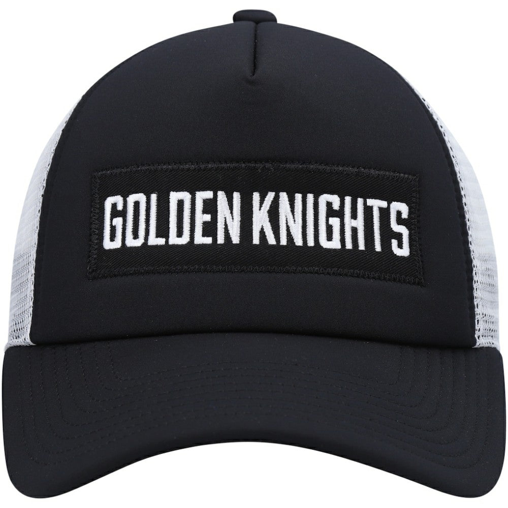Vegas Golden Knights adidas Team Plate Trucker Snapback Hat Black/White