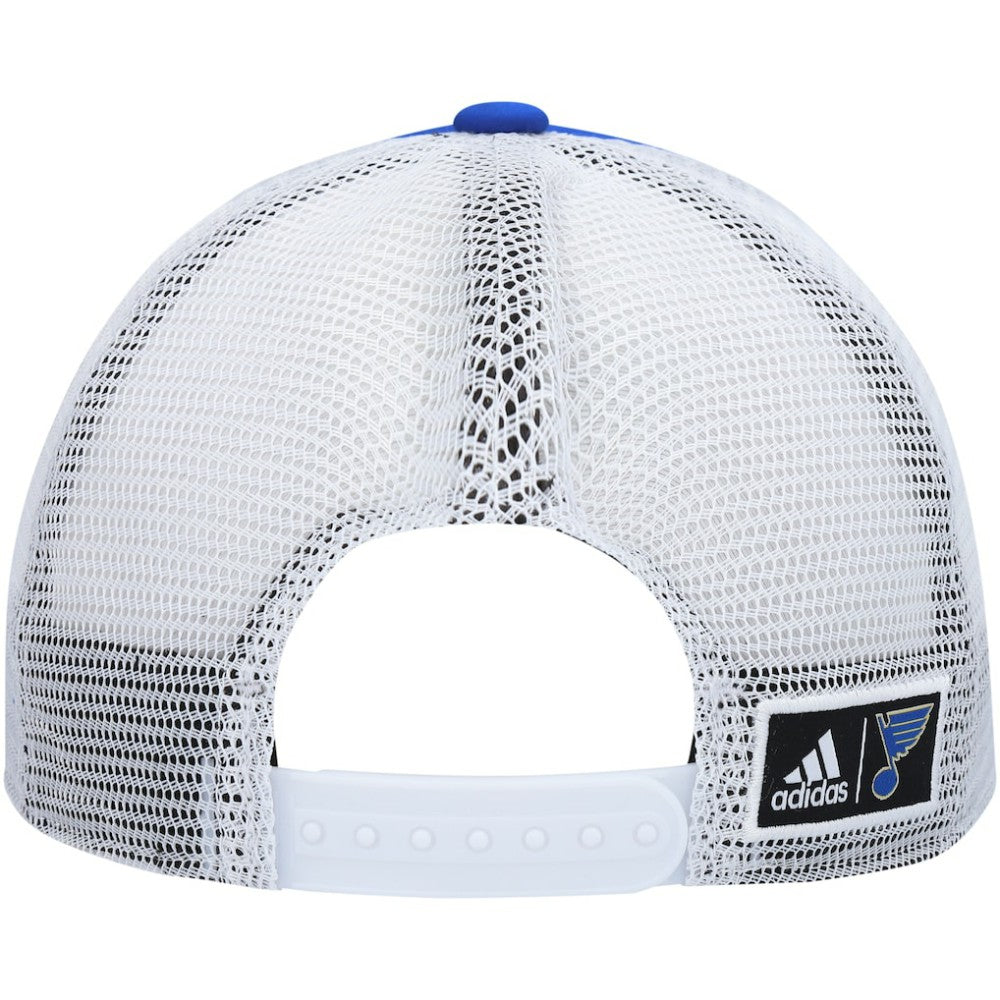 St. Louis Blues - adidas Team Plate Trucker Snapback Hat Blue/White