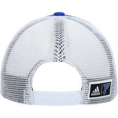 St. Louis Blues - adidas Team Plate Trucker Snapback Hat Blue/White