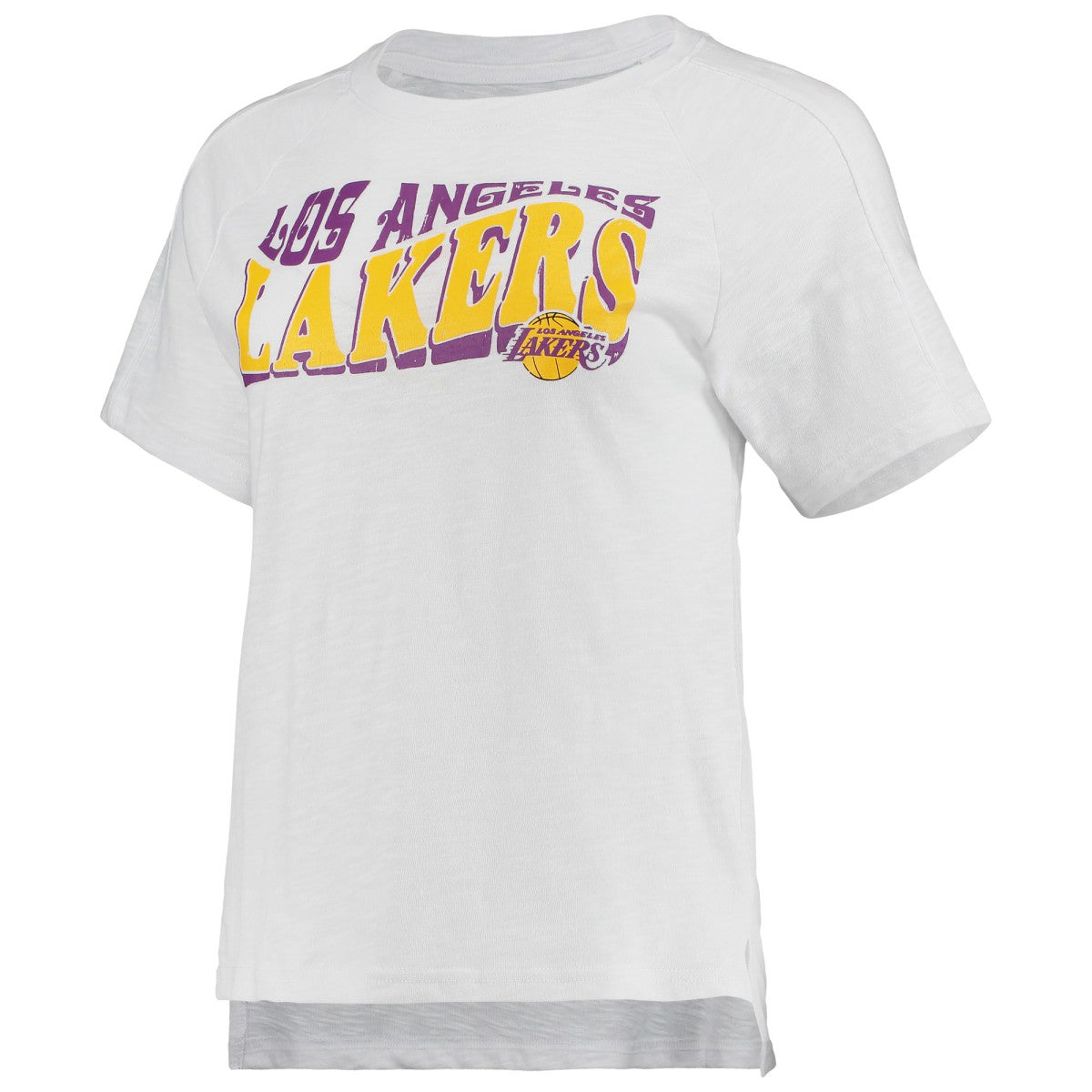 NBA - Los Angeles Lakers Concepts Sport Women's Resurgence Slub Burnout Raglan Top & Shorts Sleep Set - Charcoal/White
