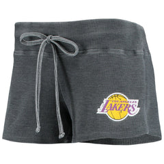 NBA - Los Angeles Lakers Concepts Sport Women's Resurgence Slub Burnout Raglan Top & Shorts Sleep Set - Charcoal/White
