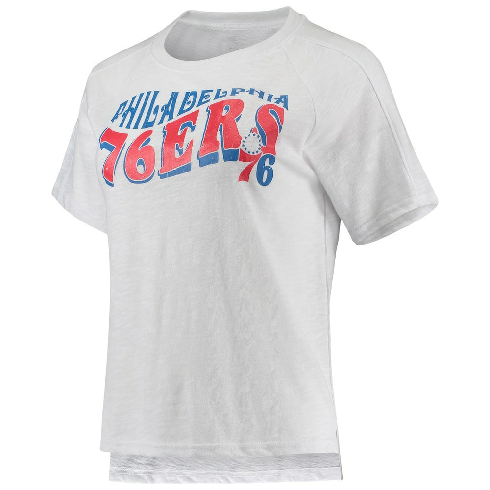 NBA - Philadelphia 76ers Concepts Sport Women's Resurgence Slub Burnout Raglan Top & Shorts Sleep Set - Royal/White
