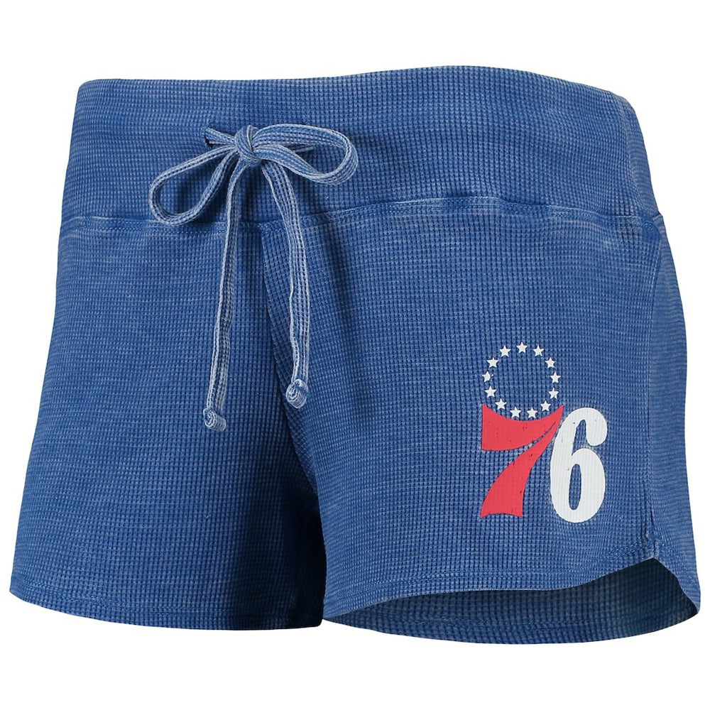 NBA - Philadelphia 76ers Concepts Sport Women's Resurgence Slub Burnout Raglan Top & Shorts Sleep Set - Royal/White