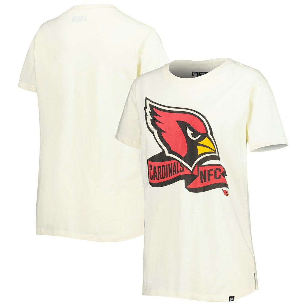 Arizona Cardinals New Era Women's Chrome Sideline T-Shirt Cream - NFL