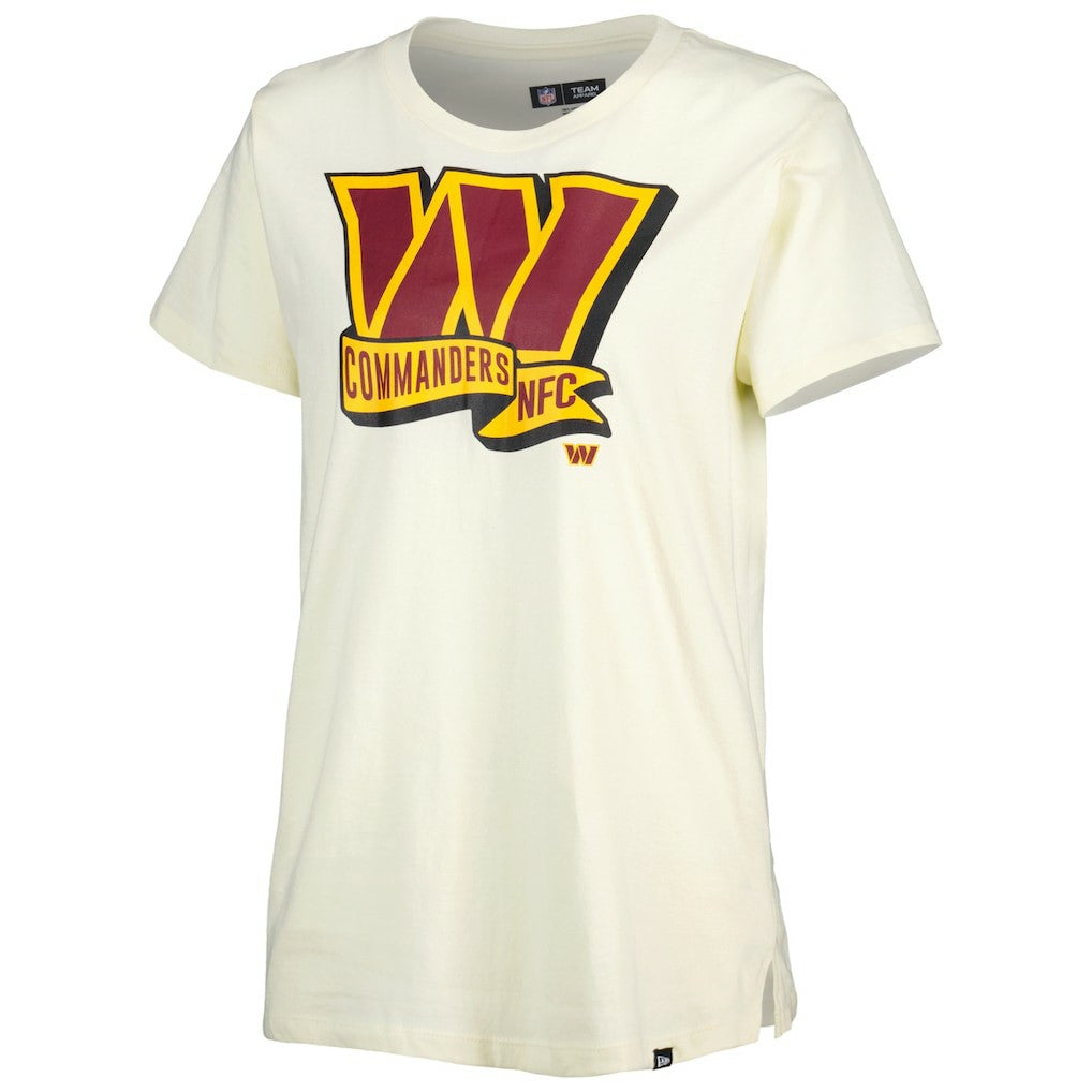 Washington Commanders New Era Women's Chrome Sideline T-Shirt Cream - NFL