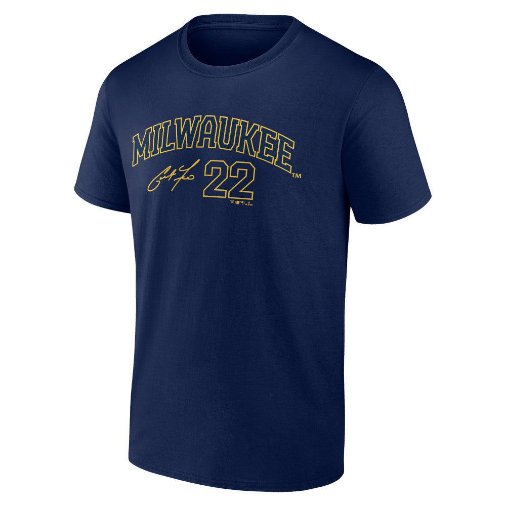 Christian Yelich Milwaukee Brewers Fanatics Player Name & Number T-Shirt Lifestyle