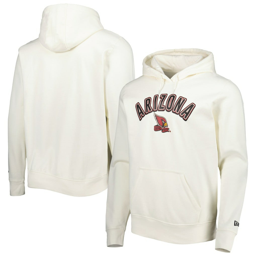 Arizona Cardinals New Era Sideline Chrome Pullover Hoodie Cream - NFL
