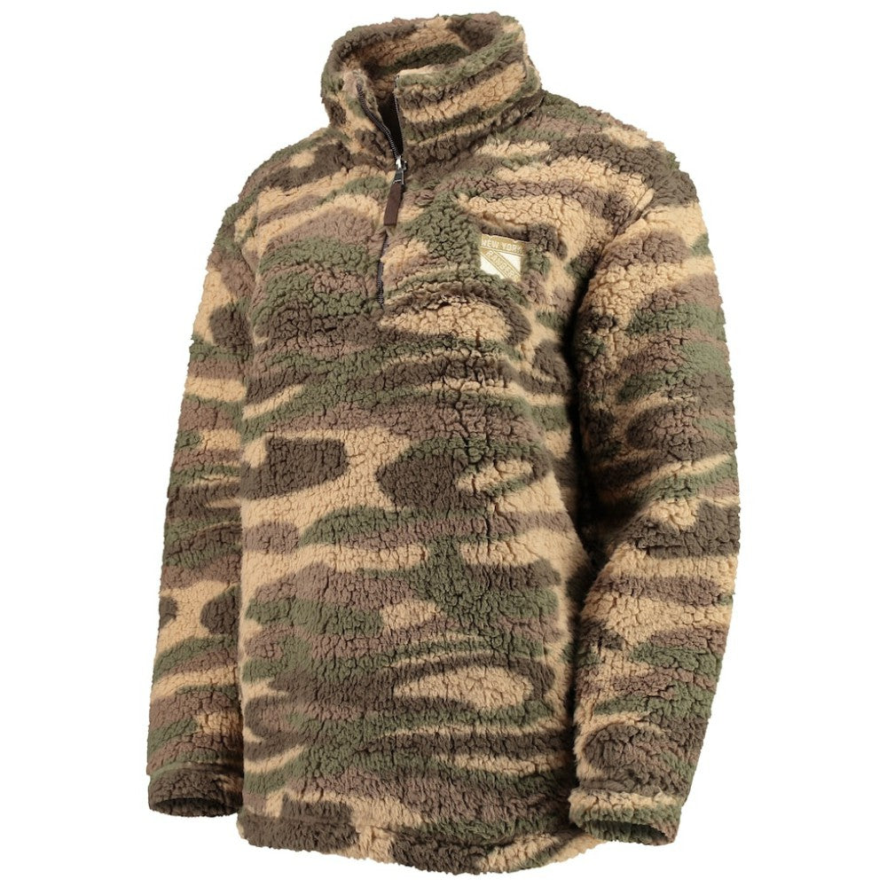 New York Rangers G-III Sports by Carl Banks Women's Sherpa Quarter-Zip Jacket Camo