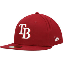 Tampa Bay Rays New Era White Logo 59FIFTY Fitted Hat discount