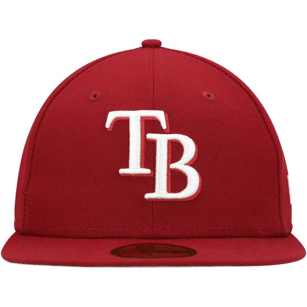 Tampa Bay Rays New Era White Logo 59FIFTY Fitted Hat discount