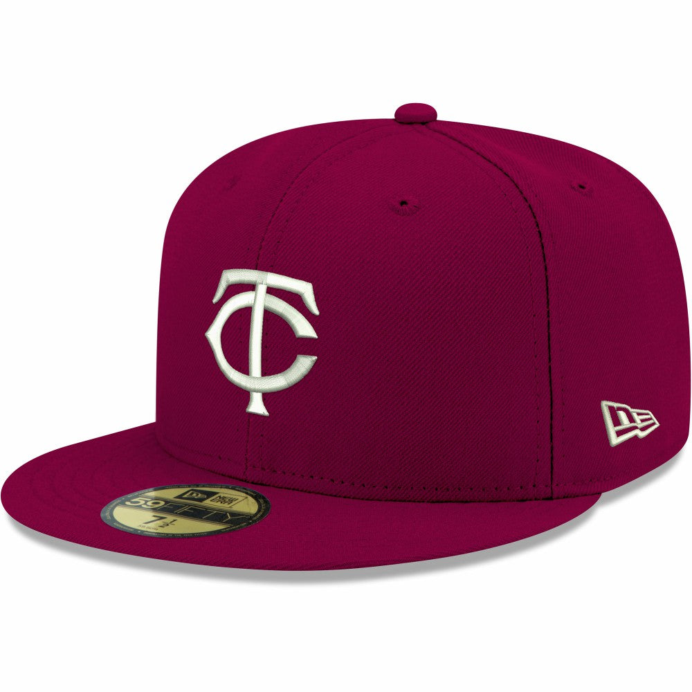 Minnesota Twins New Era White Logo 59FIFTY Fitted Hat Clearance