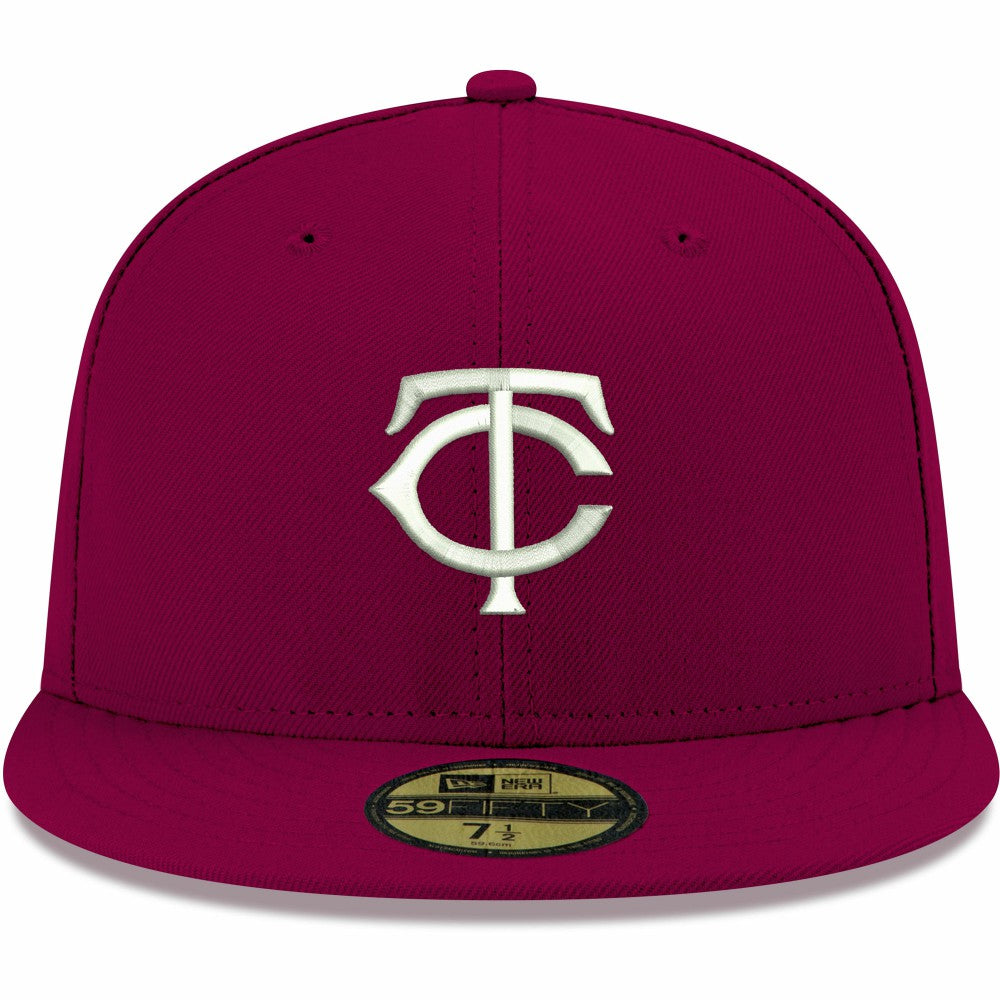 Minnesota Twins New Era White Logo 59FIFTY Fitted Hat Clearance