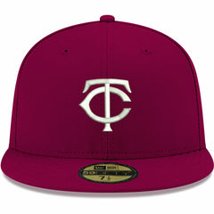 Minnesota Twins New Era White Logo 59FIFTY Fitted Hat Clearance