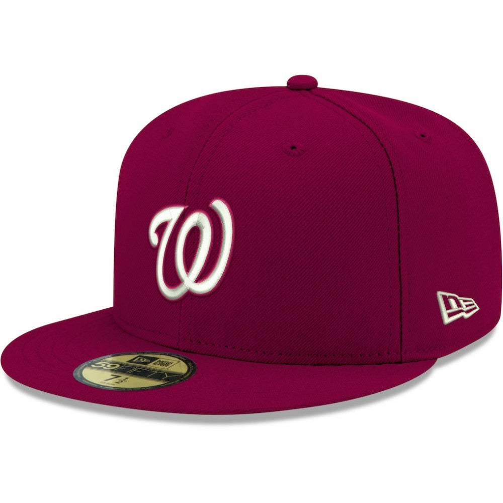 Washington Nationals New Era White Logo 59FIFTY Fitted Hat Sale