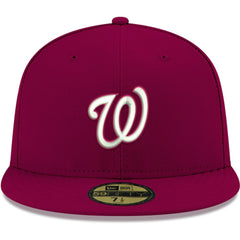 Washington Nationals New Era White Logo 59FIFTY Fitted Hat Sale