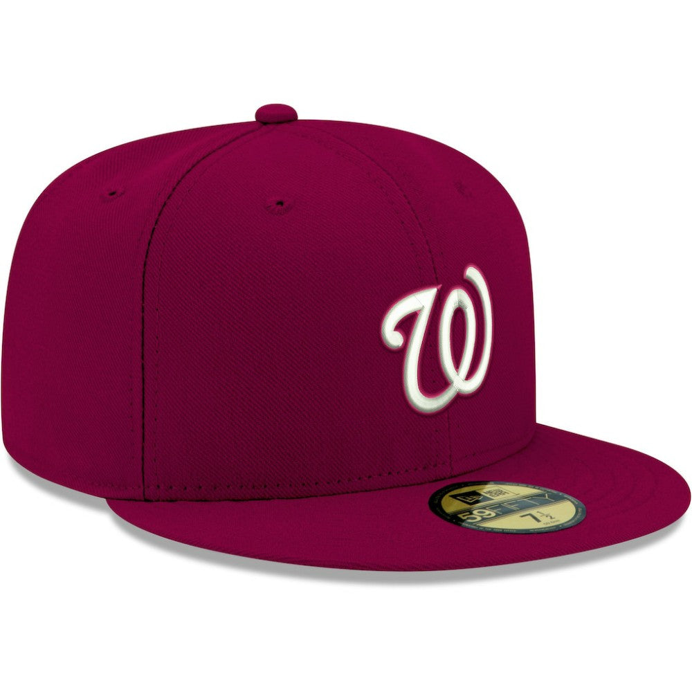 Washington Nationals New Era White Logo 59FIFTY Fitted Hat Sale