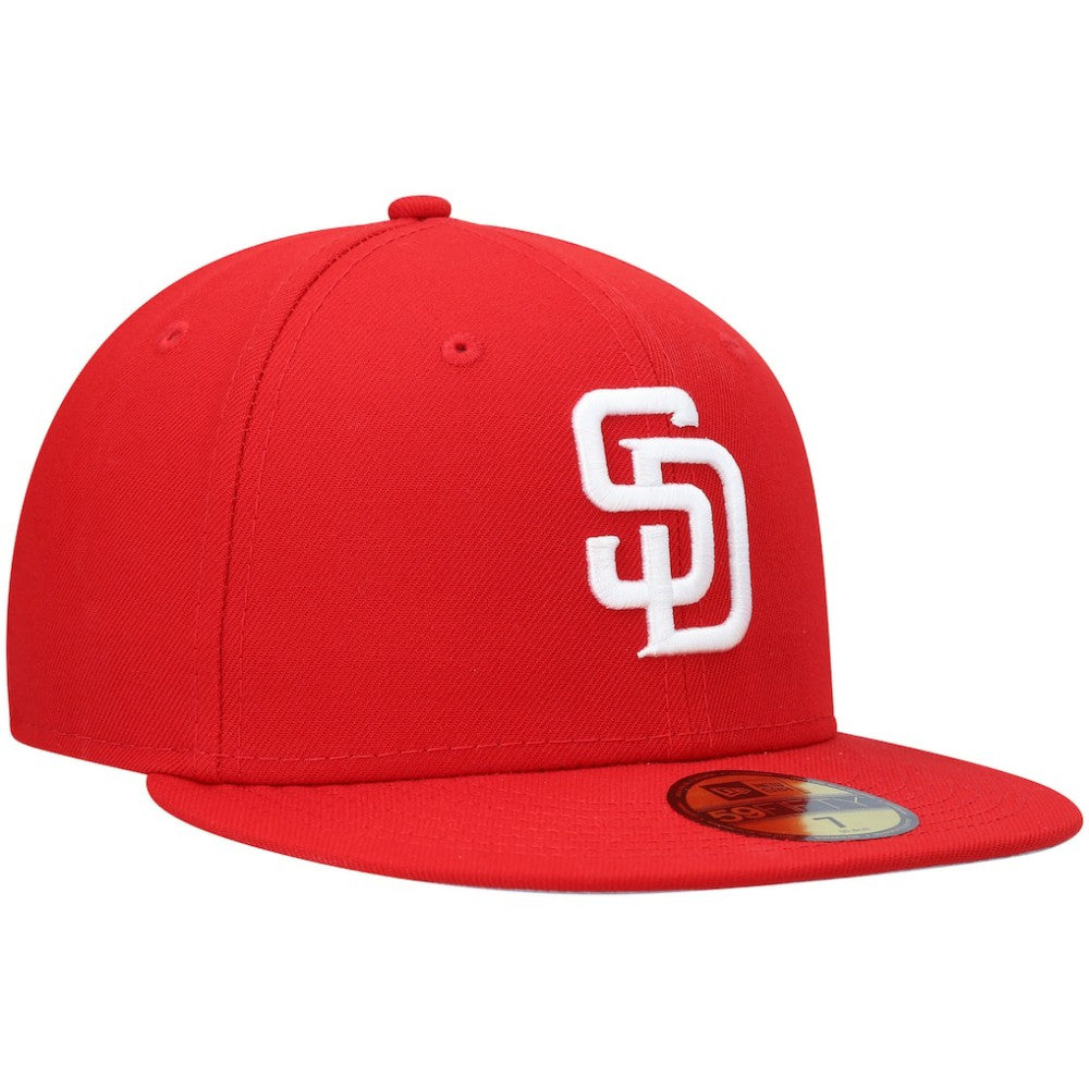 San Diego Padres New Era White Logo 59FIFTY Fitted Hat Lifestyle