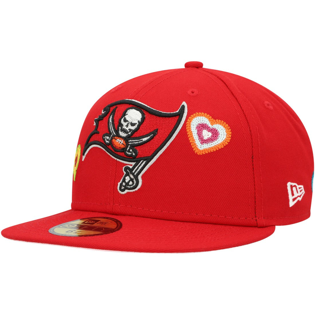 Tampa Bay Buccaneers New Era Chain Stitch Heart 59FIFTY Fitted Hat Scarlet - NFL