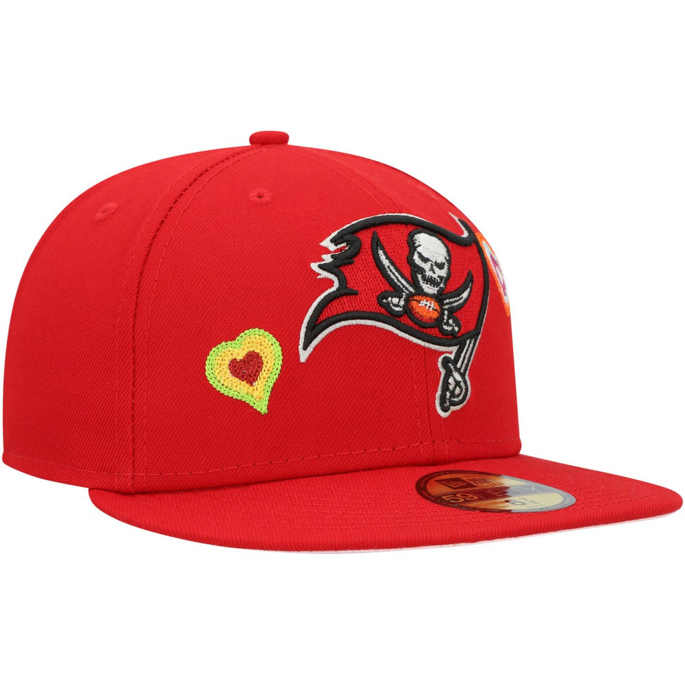 Tampa Bay Buccaneers New Era Chain Stitch Heart 59FIFTY Fitted Hat Scarlet - NFL