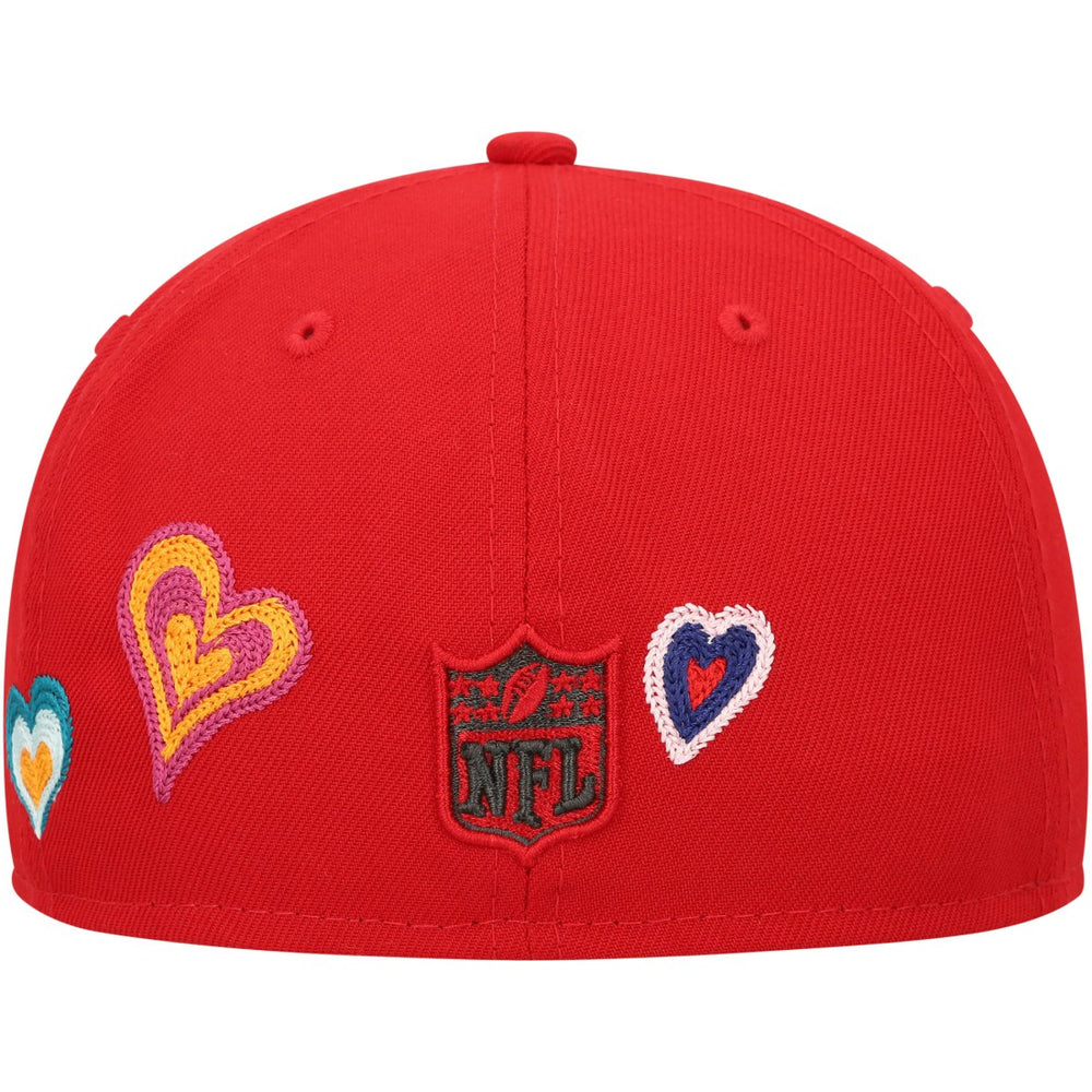 Tampa Bay Buccaneers New Era Chain Stitch Heart 59FIFTY Fitted Hat Scarlet - NFL