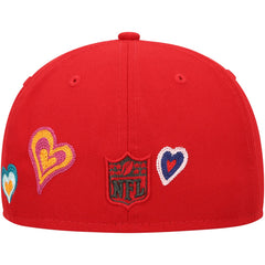 Tampa Bay Buccaneers New Era Chain Stitch Heart 59FIFTY Fitted Hat Scarlet - NFL