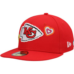 Kansas City Chiefs New Era Chain Stitch Heart 59FIFTY Fitted Hat Red - NFL