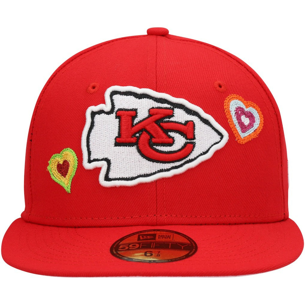 Kansas City Chiefs New Era Chain Stitch Heart 59FIFTY Fitted Hat Red - NFL