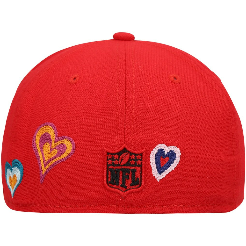 Kansas City Chiefs New Era Chain Stitch Heart 59FIFTY Fitted Hat Red - NFL