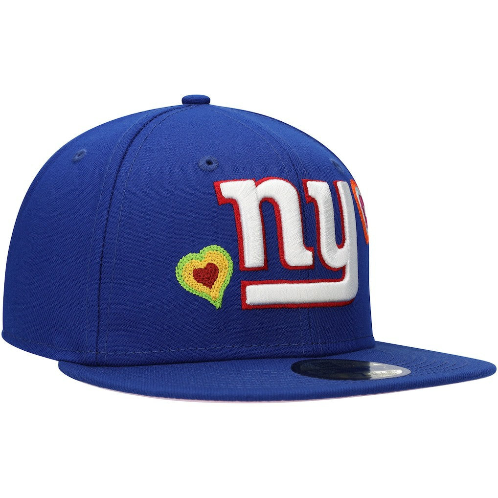 New York Giants New Era Chain Stitch Heart 59FIFTY Fitted Hat Royal - NFL