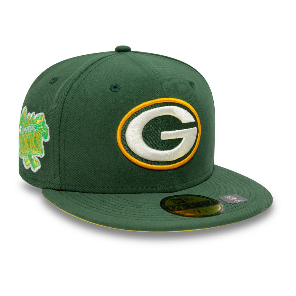 Green Bay Packers New Era Super Bowl XXXI Citrus Pop 59FIFTY Fitted Hat Green - NFL