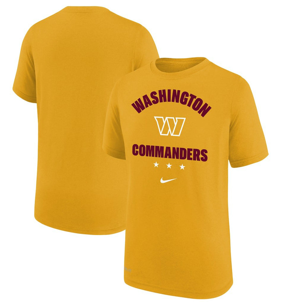Washington Commanders Youth Team Athletic Performance T-Shirt Gold - Nike