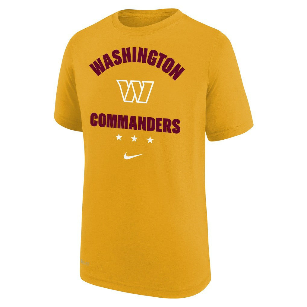Washington Commanders Youth Team Athletic Performance T-Shirt Gold - Nike