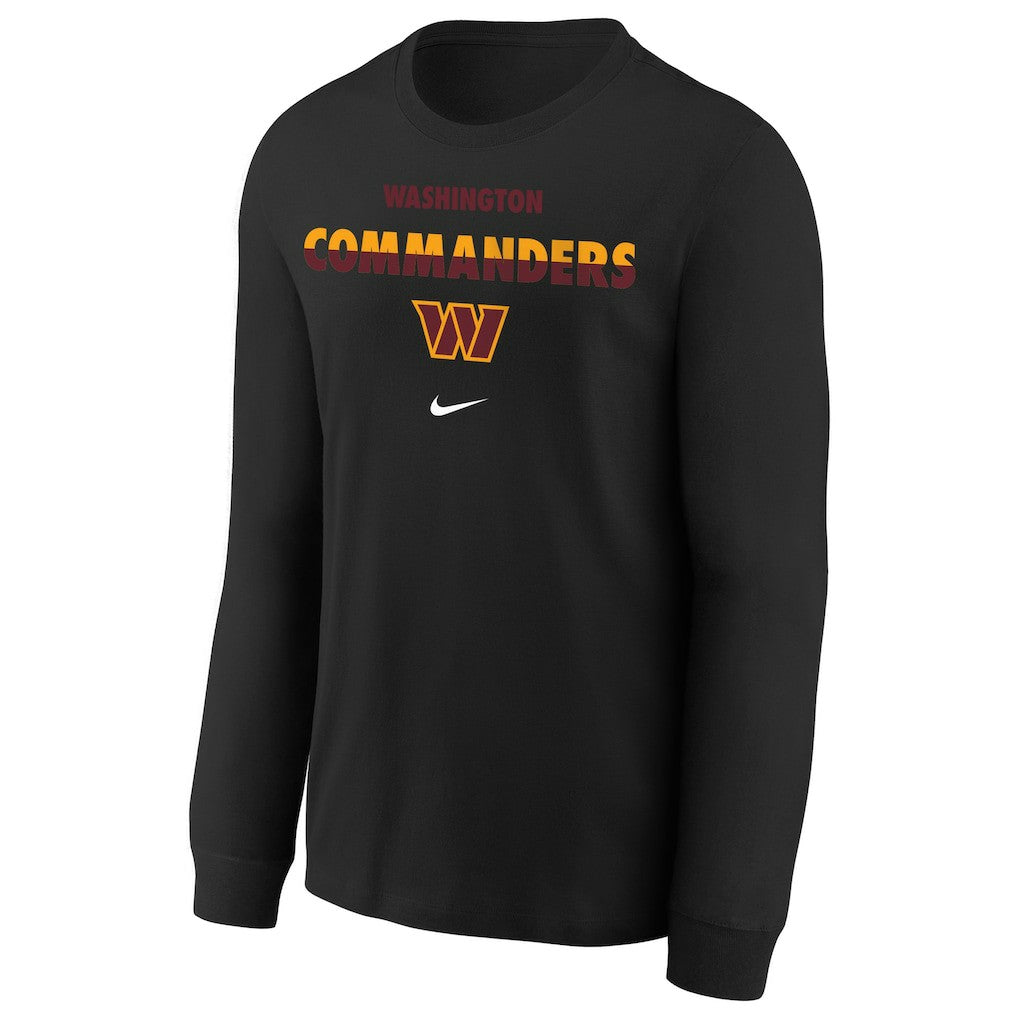 Washington Commanders Youth Team Color Split Long Sleeve T-Shirt Black - Nike