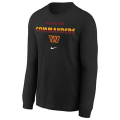 Washington Commanders Youth Team Color Split Long Sleeve T-Shirt Black - Nike