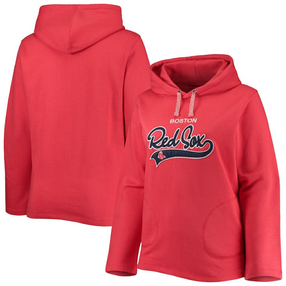 Boston Red Sox Soft as a Grape Women's Plus Size Side Split Pullover Hoodie Lifestyle