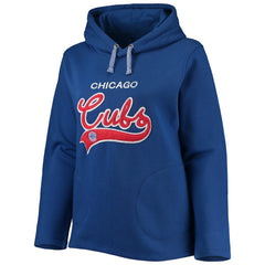 Chicago Cubs Soft as a Grape Women's Plus Size Side Split Pullover Hoodie Clearance