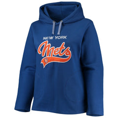 New York Mets Soft as a Grape Women's Plus Size Side Split Pullover Hoodie Clearance