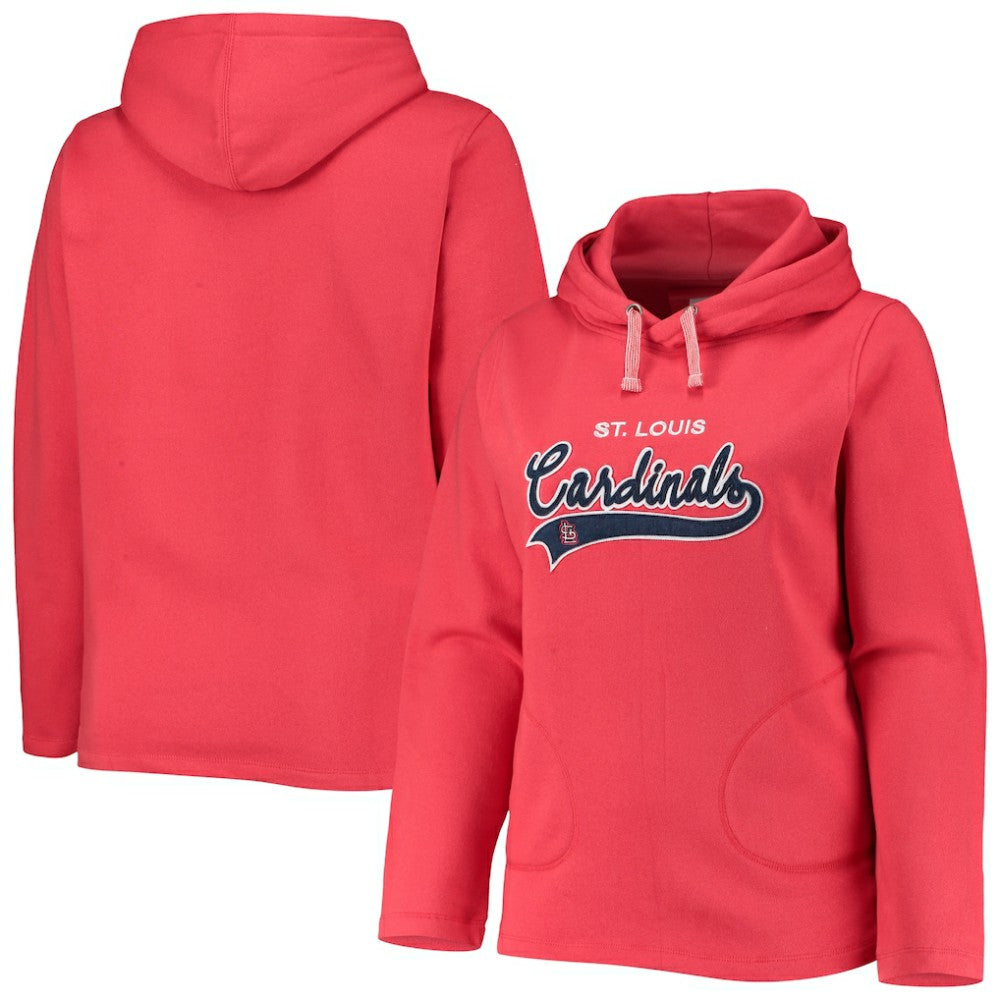 St. Louis Cardinals Soft as a Grape Women's Plus Size Side Split Pullover Hoodie Lifestyle