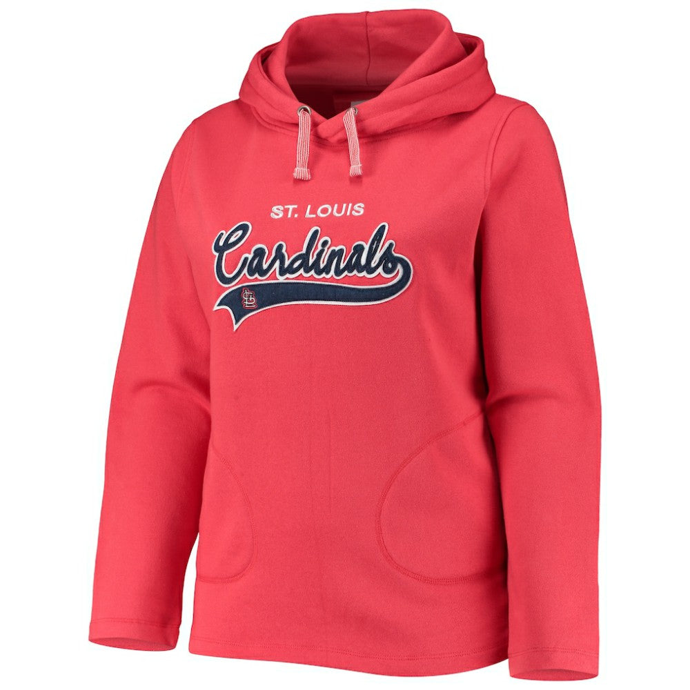 St. Louis Cardinals Soft as a Grape Women's Plus Size Side Split Pullover Hoodie Lifestyle