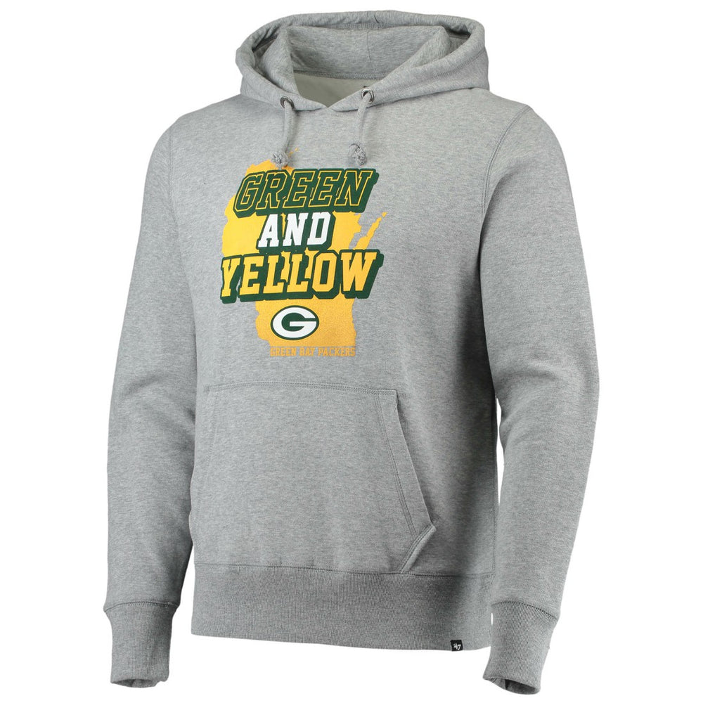 Green Bay Packers '47 Team Headline Pullover Hoodie Heathered Gray - 47 brand