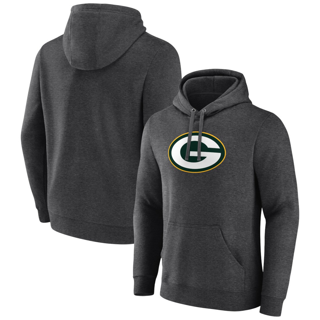 Green Bay Packers Primary Logo Fitted Pullover Hoodie Charcoal - NFL