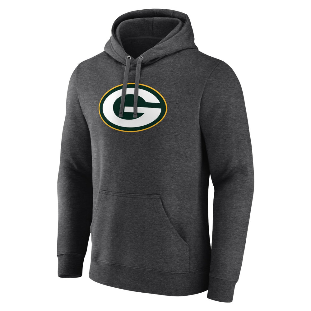 Green Bay Packers Primary Logo Fitted Pullover Hoodie Charcoal - NFL