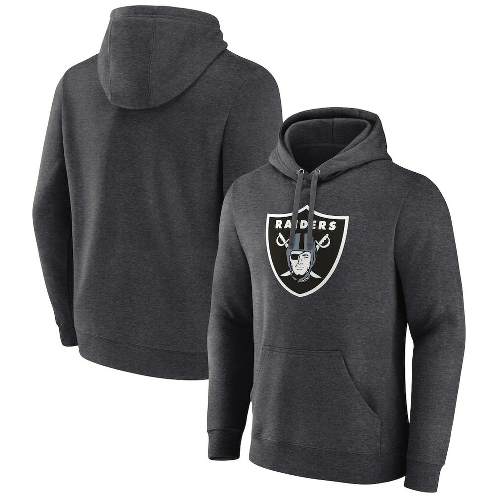 Las Vegas Raiders Primary Logo Fitted Pullover Hoodie Charcoal - NFL