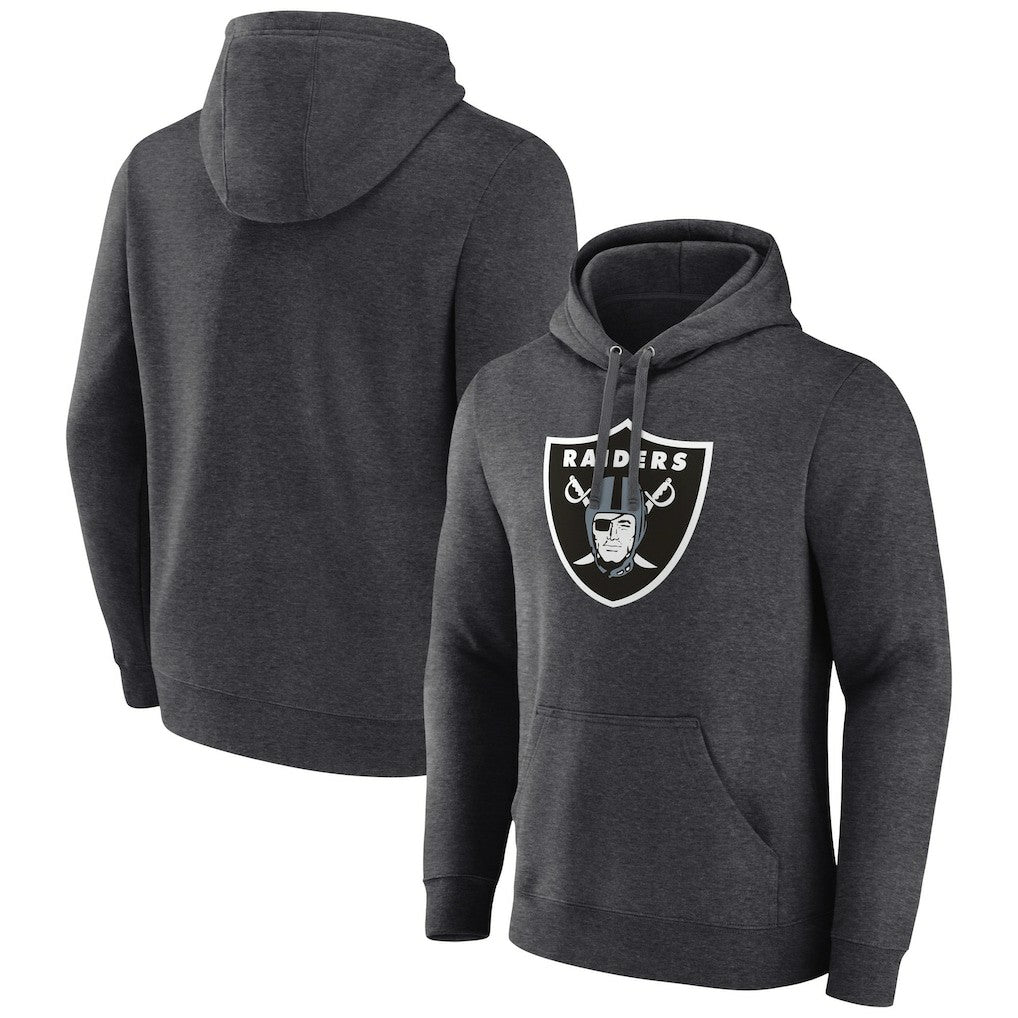 Las Vegas Raiders Primary Logo Fitted Pullover Hoodie Charcoal - NFL