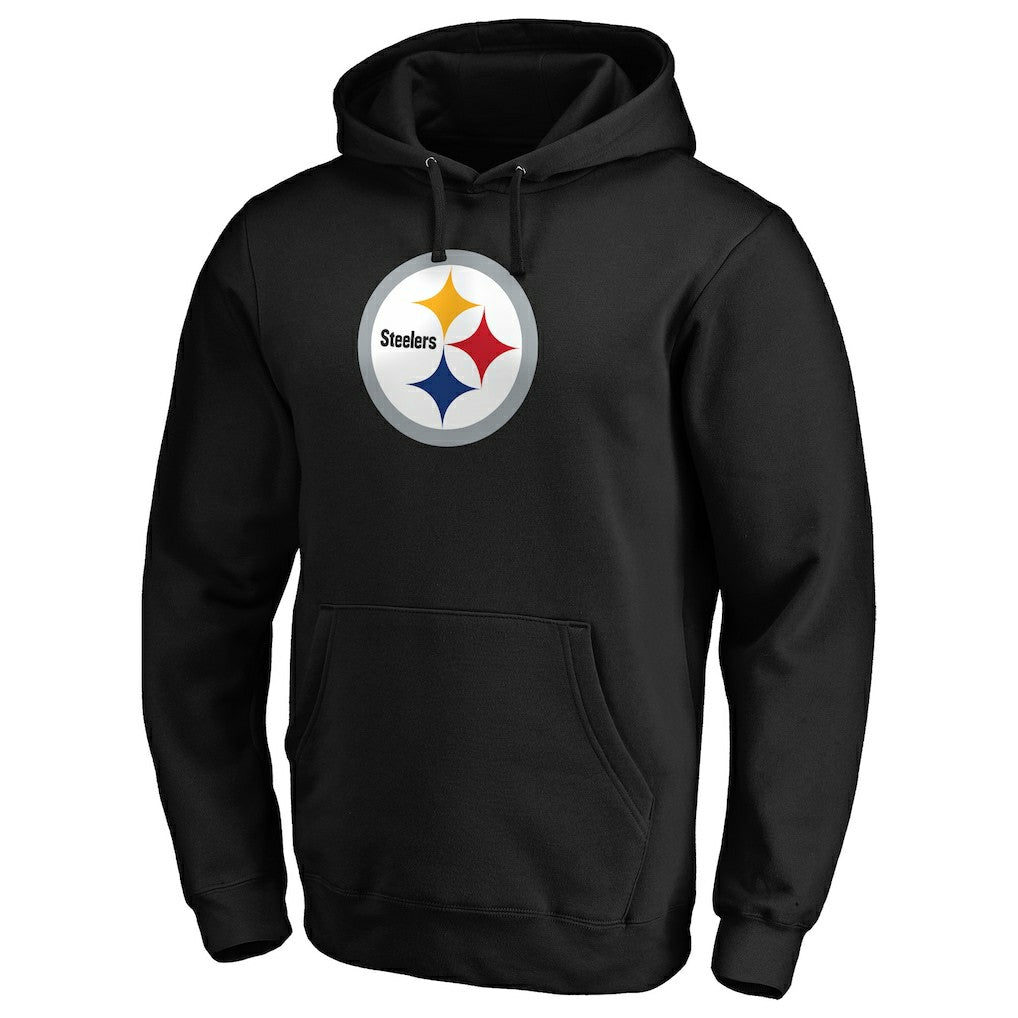 Pittsburgh Steelers Primary Logo Fitted Pullover Hoodie Black - NFL